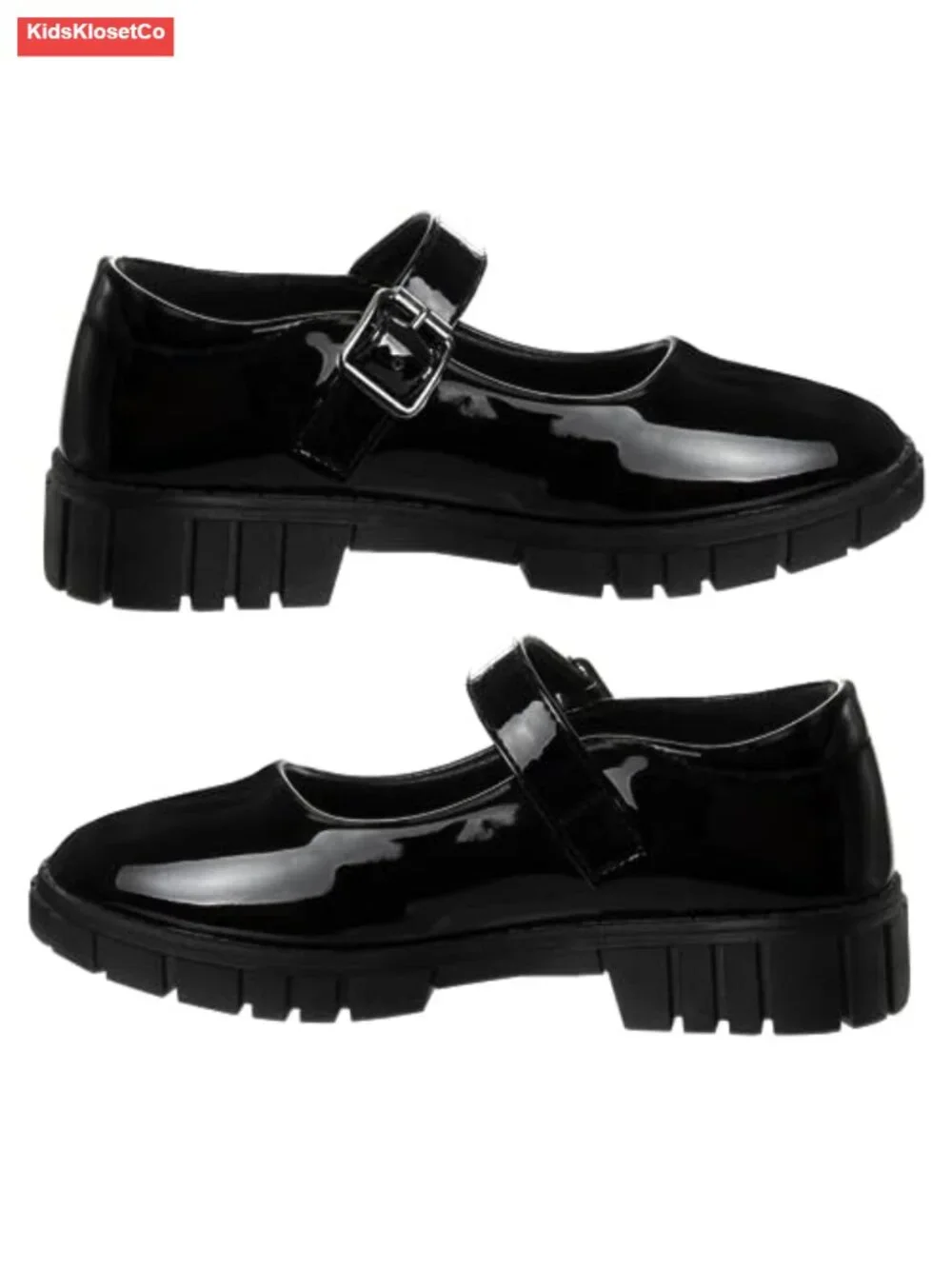 Girls Round Toe Mary Jane School Shoes Faux Leather Buckle
